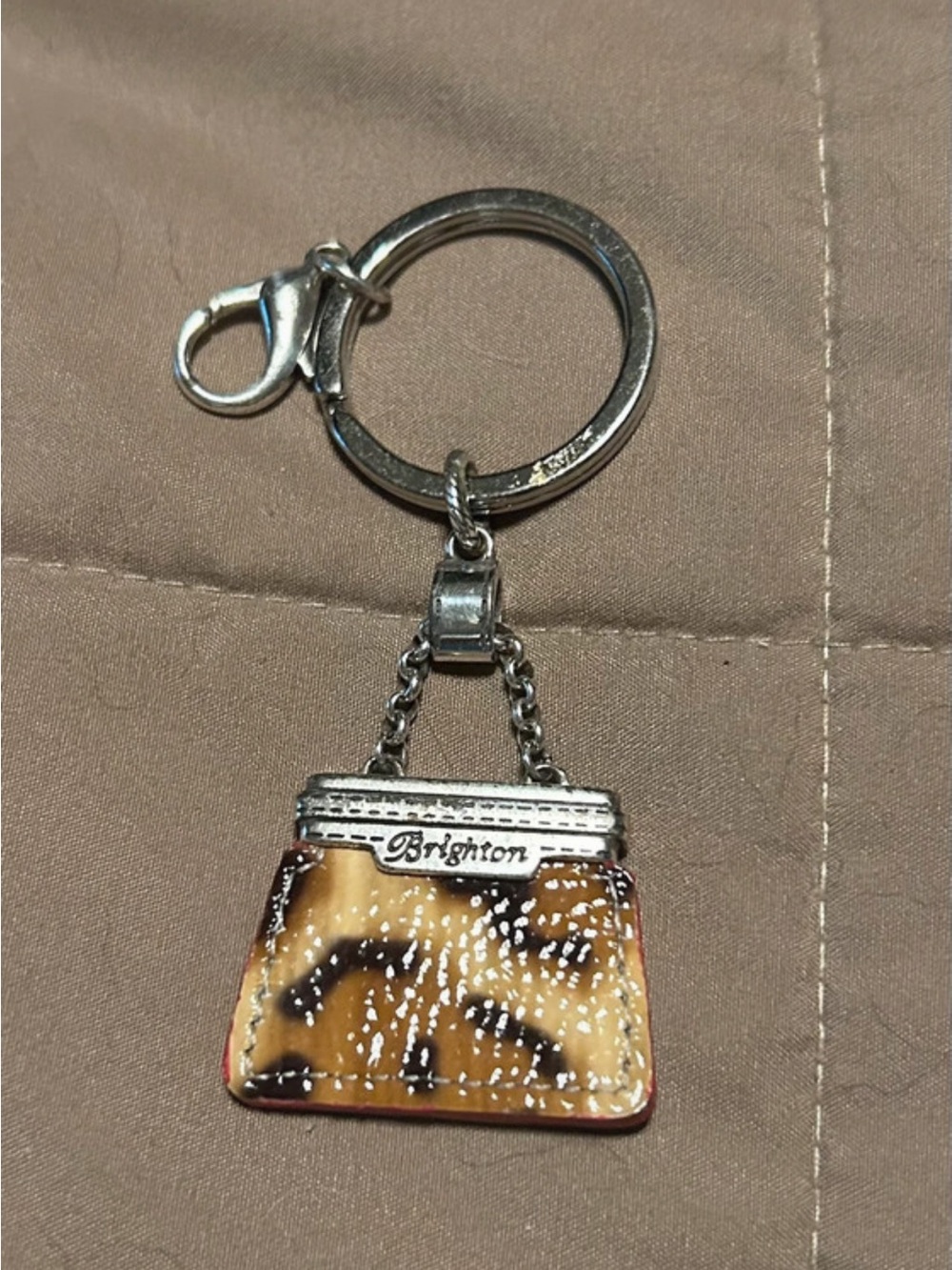 Brighton Purse Key Chain Bag Clip Leopard Pattern